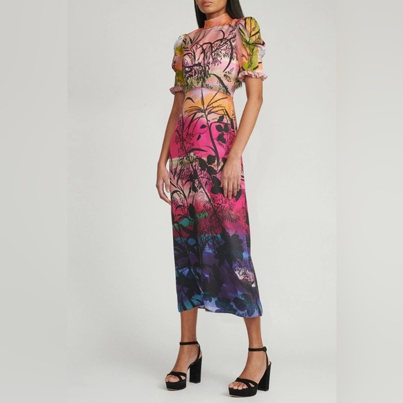 SALONI Bianca-B Abstract Print Dress Desert Ikebana Boho Designer Women’s Size 6 - Picture 1 of 16